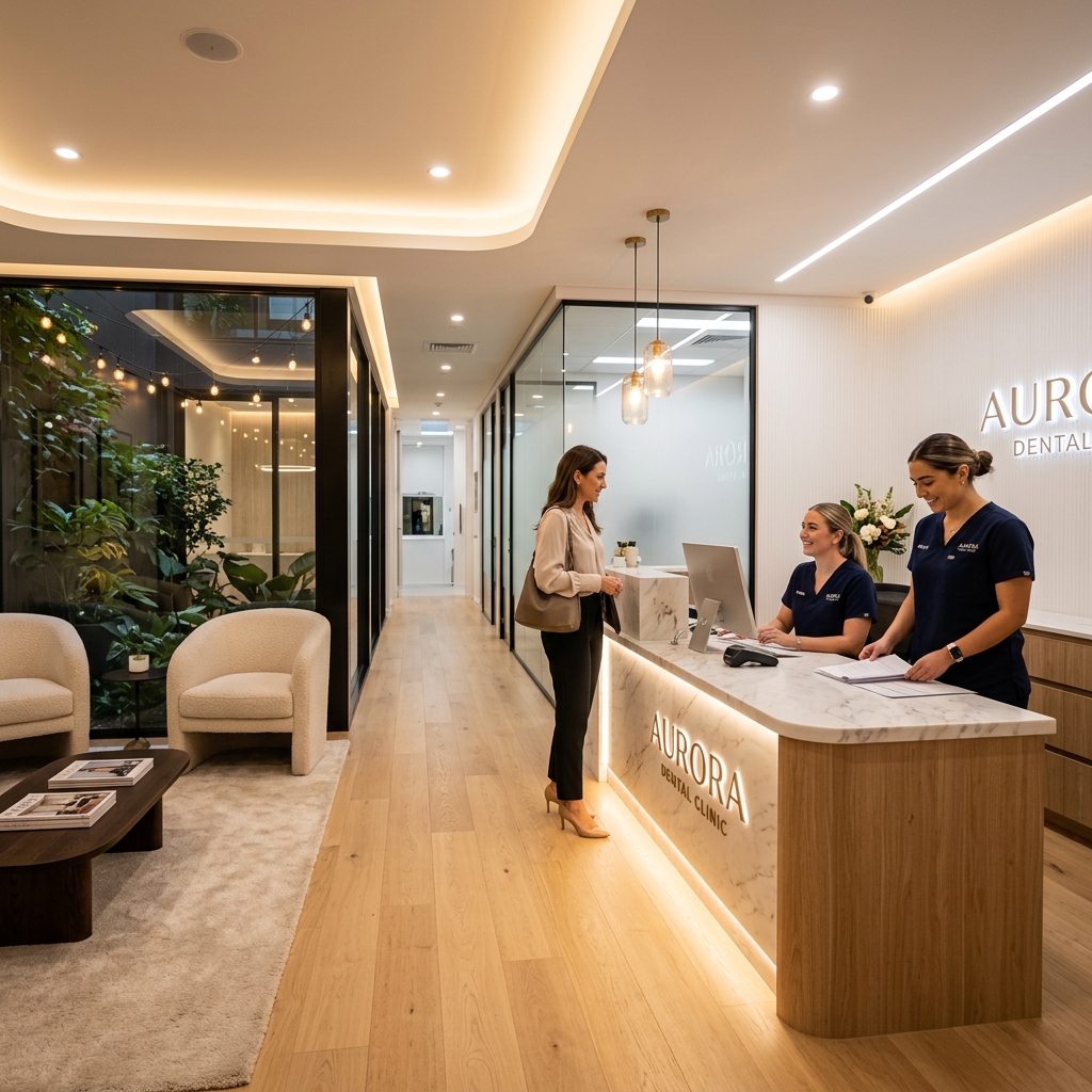 Luxurious reception and consultation room at Radiant Smiles Dental Hospital